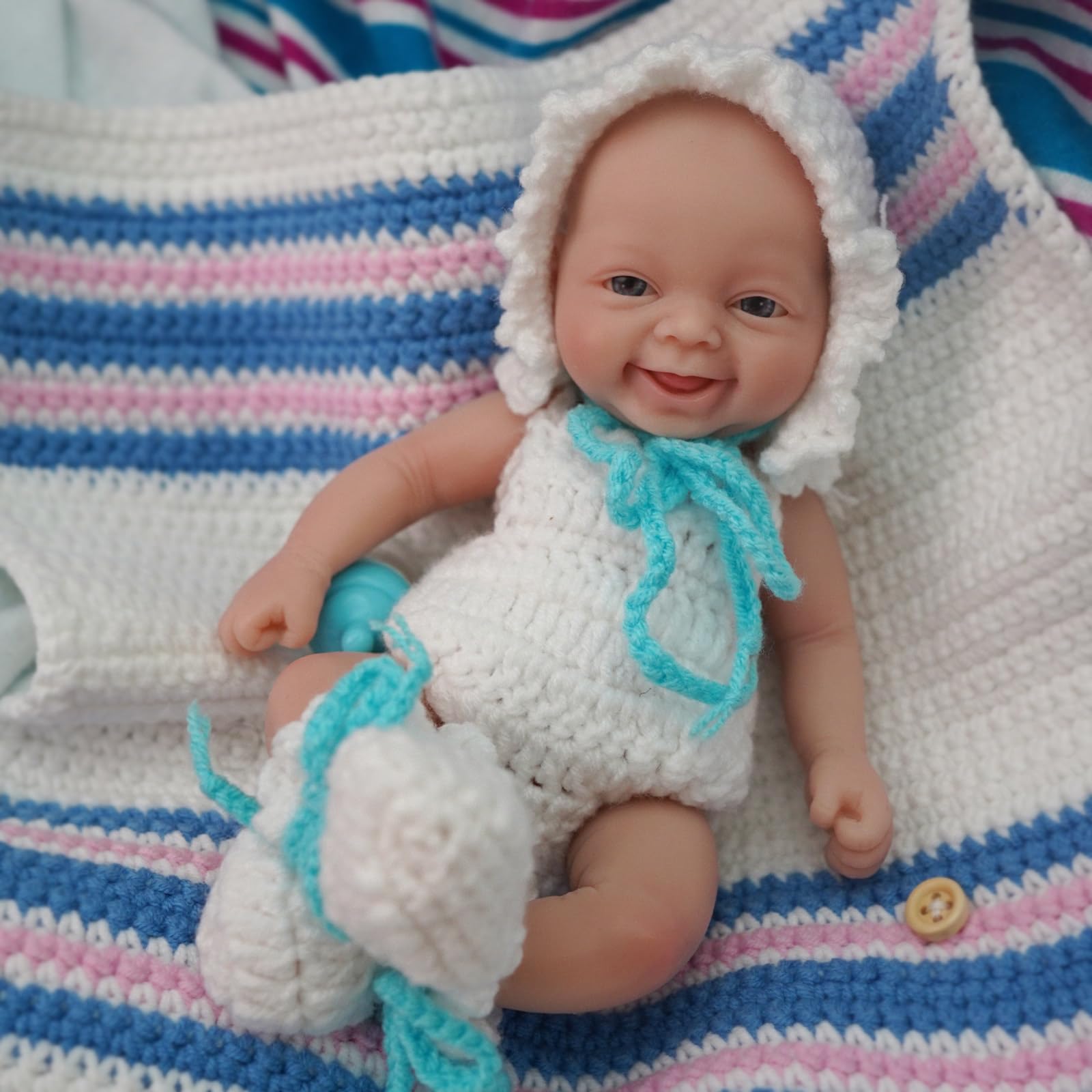 MYREBABY Baby Doll Reborn Baby Boy Silicone Doll Lvin Realistic Mini Doll Full Body Stress Relief 7 Inch