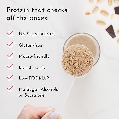 Miniatura 7 de Polvo de Proteína de Mantequilla de Cacahuete Tostado y Chocolate  Mezcla de 30 Porciones con 100% Suero de Leche Alimentado con Pasto y Proteínas