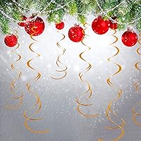 Vista 4 de Orange Party Swirl Decorations Foil Swirl Hanging Decoration 30Pc Plastic Streamer for Ceiling 22“1
