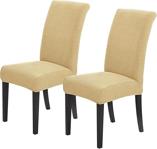 Joccun - Juego de 2 fundas protectoras para sillas de comedor, fundas elásticas lavables y repelentes al agua, para hogar, hotel, banquetes