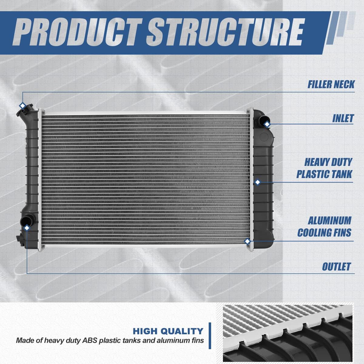 Auto Dynasty Radiator Compatible with 82-95 Chevy S10 Blazer GMC S15 Pickup Jimmy Sonoma 2.8L AT, DPI 744 Factory Style 1-Row Cooling Radiator, Aluminum Core