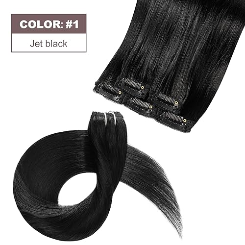Miniatura 6 de Extensiones de cabello humano real color rubio claro con reflejos rubio dorado, 16 pulgadas, extensiones de cabello humano Remy para mujer, fáciles