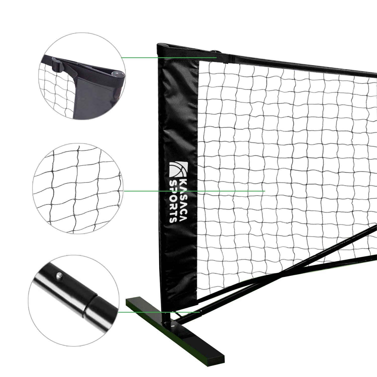 Pickleball Netz in offizieller USAPA Größe – 670 x 91 cm – Robuster Eisenrahmen & 3-Fach Polyester-Netz – Tragetasche inklusive – 22ft Netz für Turnier & Freizeit