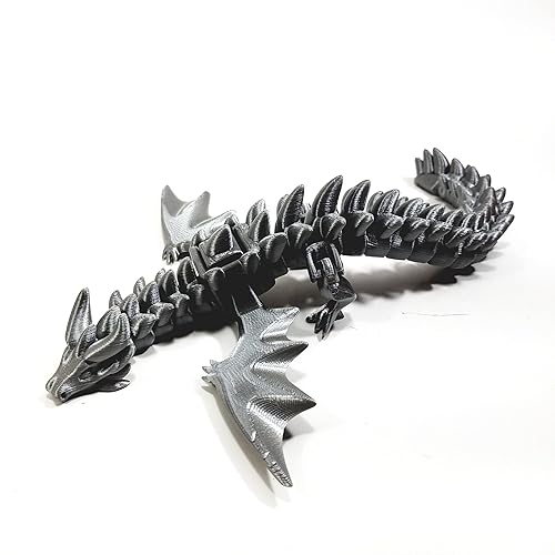 Miniatura 8 de Flexi-Mech War Dragon 3D Printed Onyx Black Imperial Reptile Articulated Bling Toy