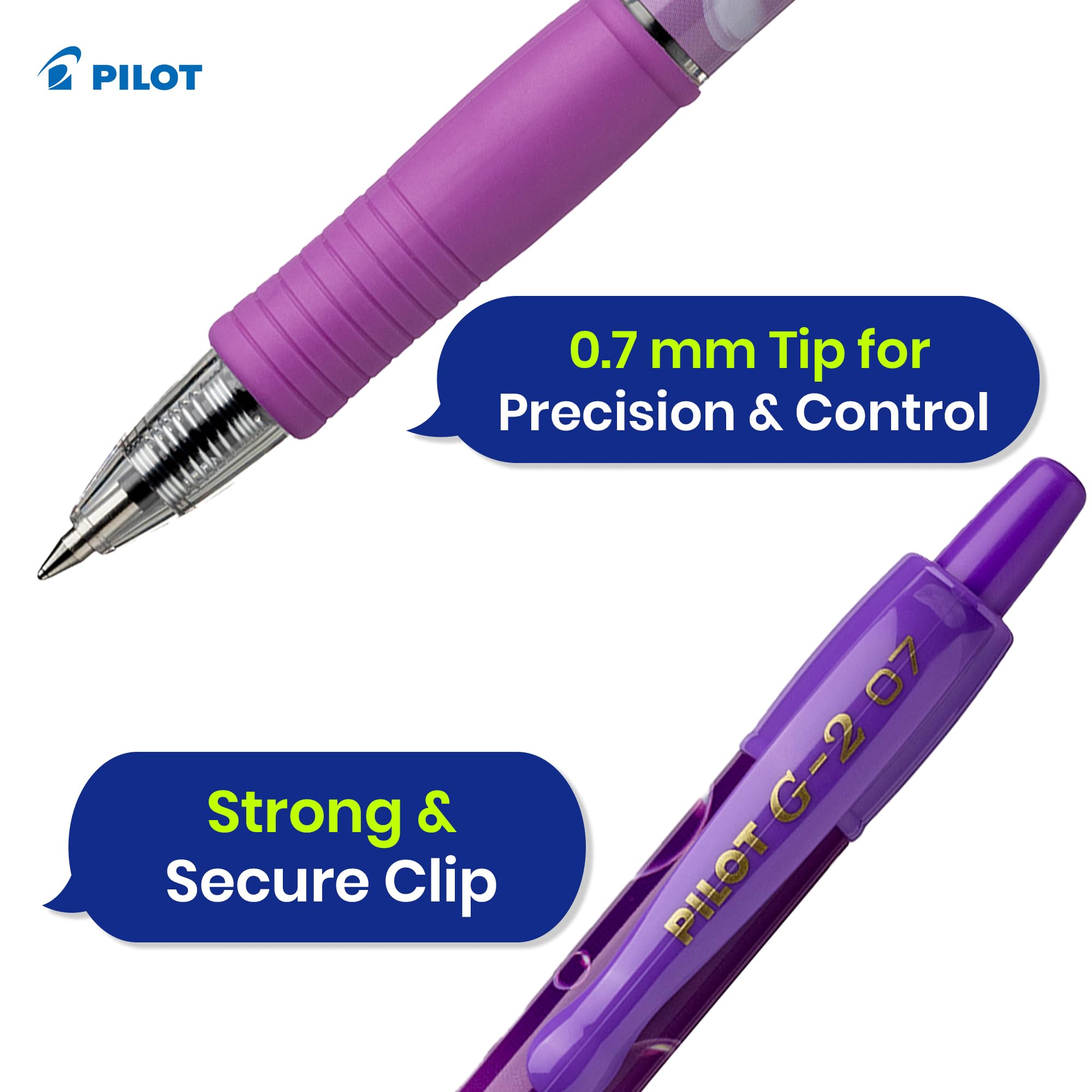 Pilot G2-07 - Penna a sfera con inchiostro gel verde e blu, 0,7