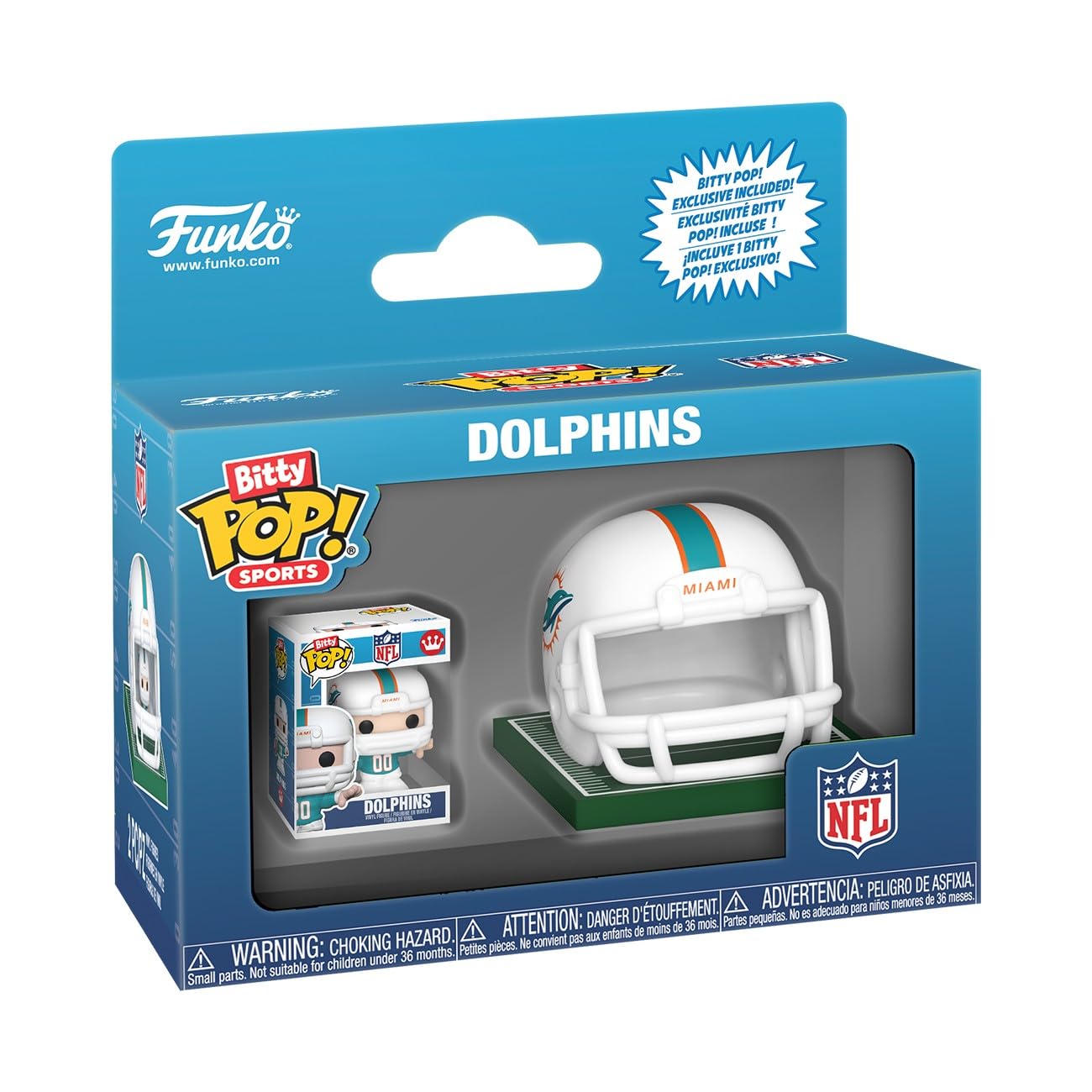 Funko Pop! Bitty Helmets: NFL - Delfini - Figura in vinile da collezione - Idea regalo - Merchandise ufficiale - Giocattoli per bambini e adulti - appassionati di sport - Figura modello per