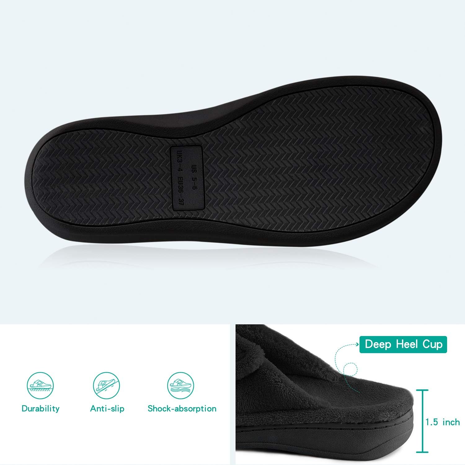 BCSTUDIO Women's Fuzzy Orthotic Arch Support Slippers Orthopedic Plantar Fasciitis Furry House Slide Slippers - Image 6