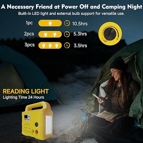 Miniatura 3 de Generador solar, generador portátil, banco de energía solar Lifepo4 con linterna LED para suministros de huracanes (rojo) Rojo