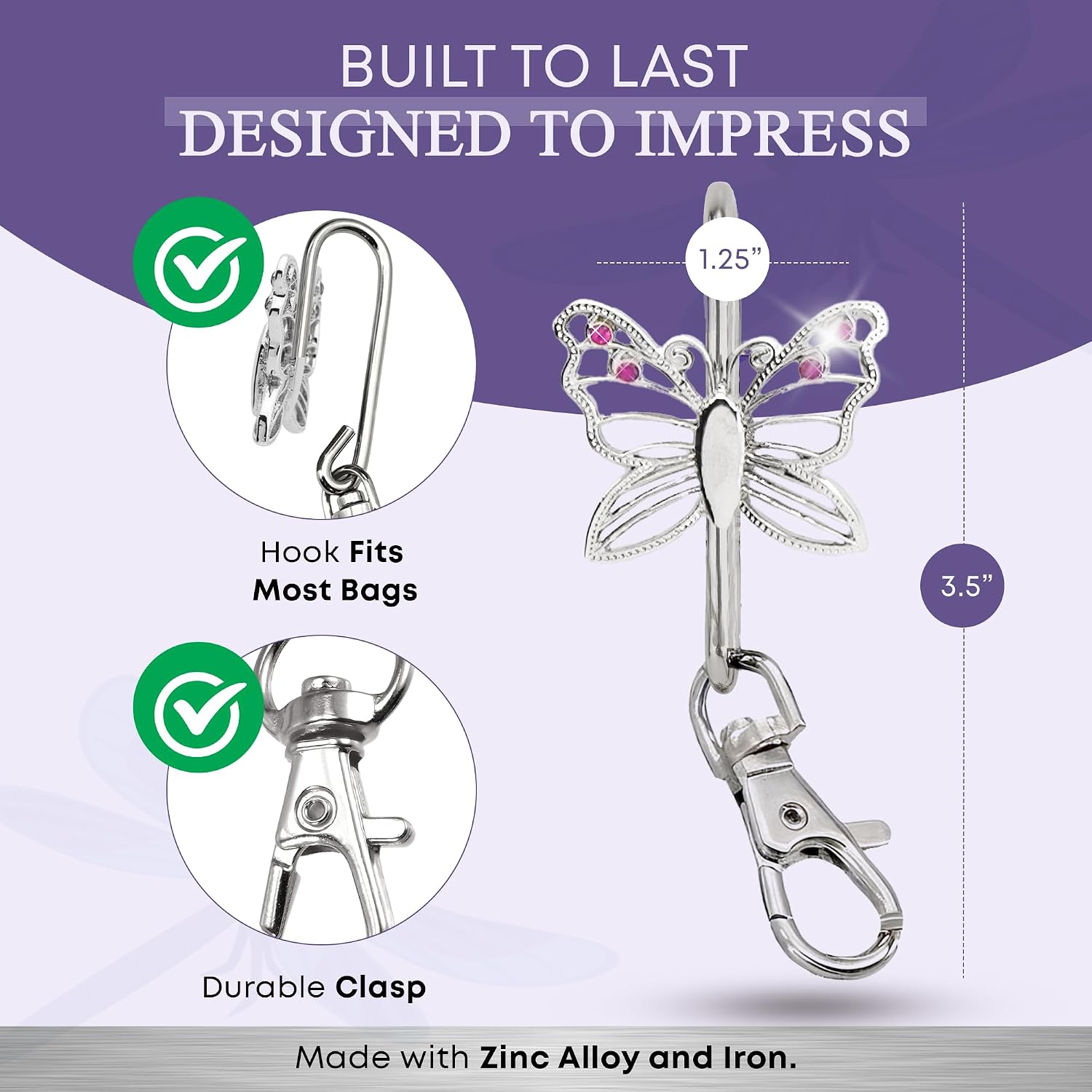 Women’s Bag Charm Key Finder, Car Keychain Hook, Cute Purse Organizer & Tote Bag Accessories, Gifts for Mom - Original image 4