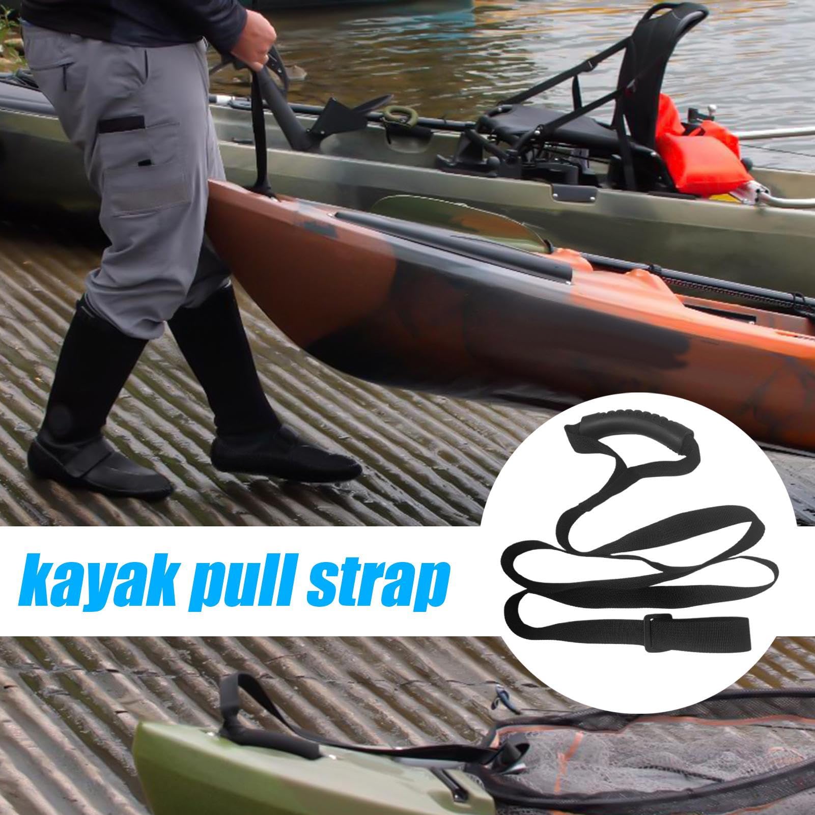 Kajak-Hebhilfe | Kajak-Abschleppseil mit Griff, verstellbares Schleppseil für Bootszubehör, Enthusiasten, Wassersport, Fischer und, Erwachsene