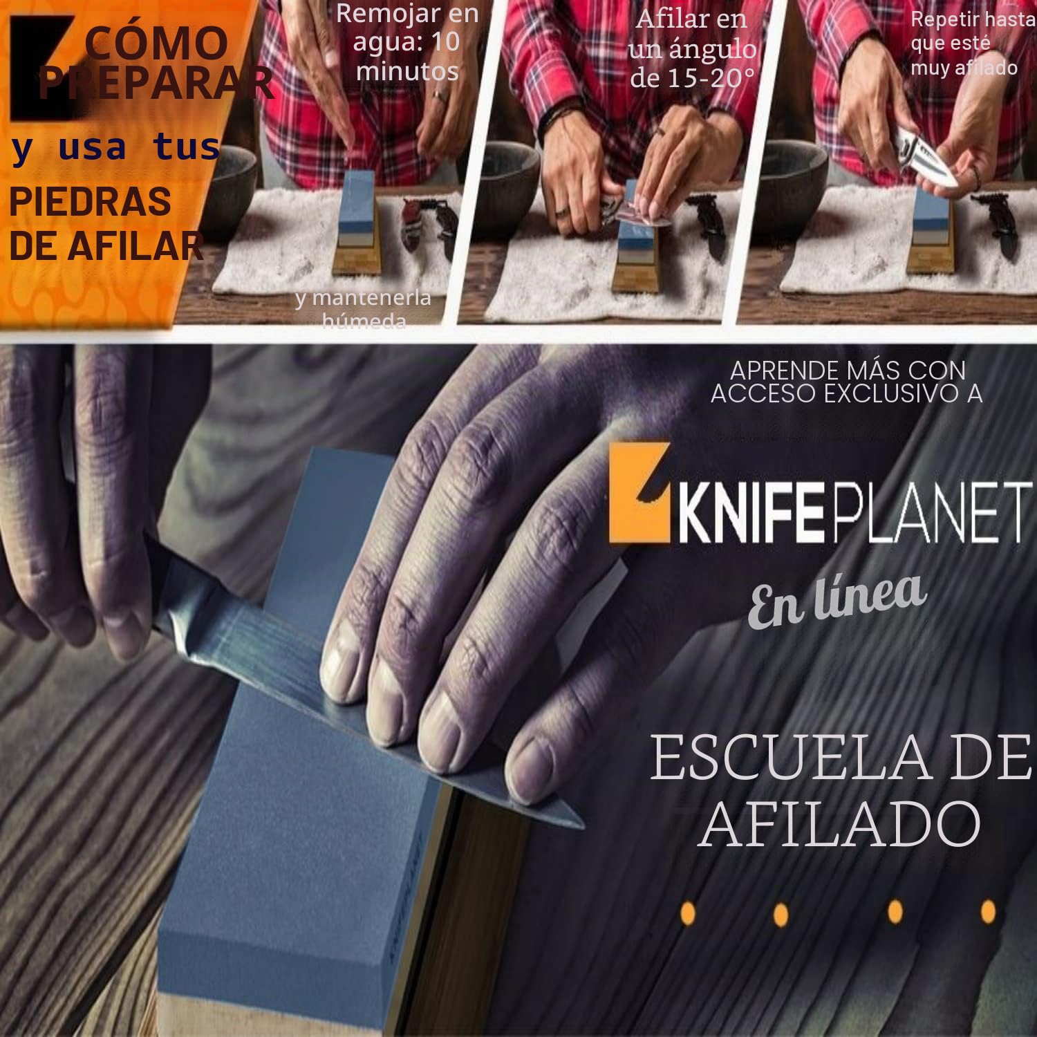 KNIFEPLANET afilado de cuchillos de piedra conjunto 400/1000 y 3000/8000-grit profesional, seguro afilador de cuchillos conjunto whetstone juego incluye aplanamiento de piedra