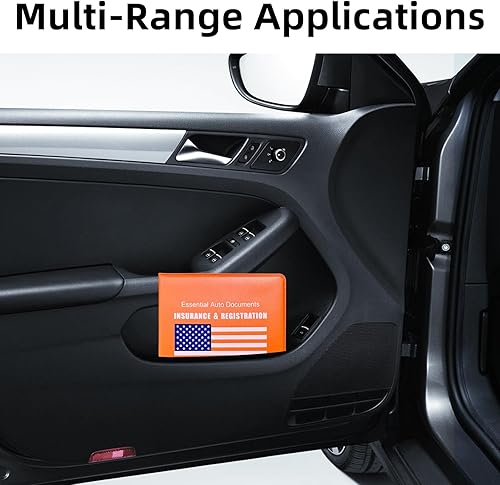 Miniatura 5 de Augeny 2 soportes para registro y seguro de automóvil, organizadores de documentos de licencia de vehículo con cierre, accesorios esenciales para