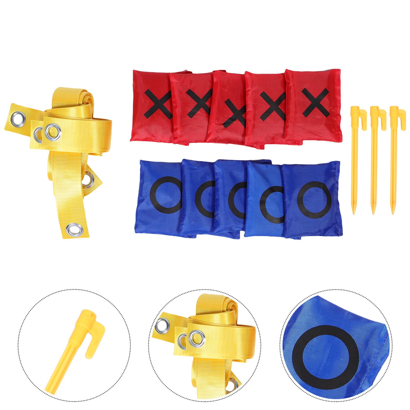 Jeu de Morpion Extra-Large à Sangle Extérieur en Nylon, 1 Set