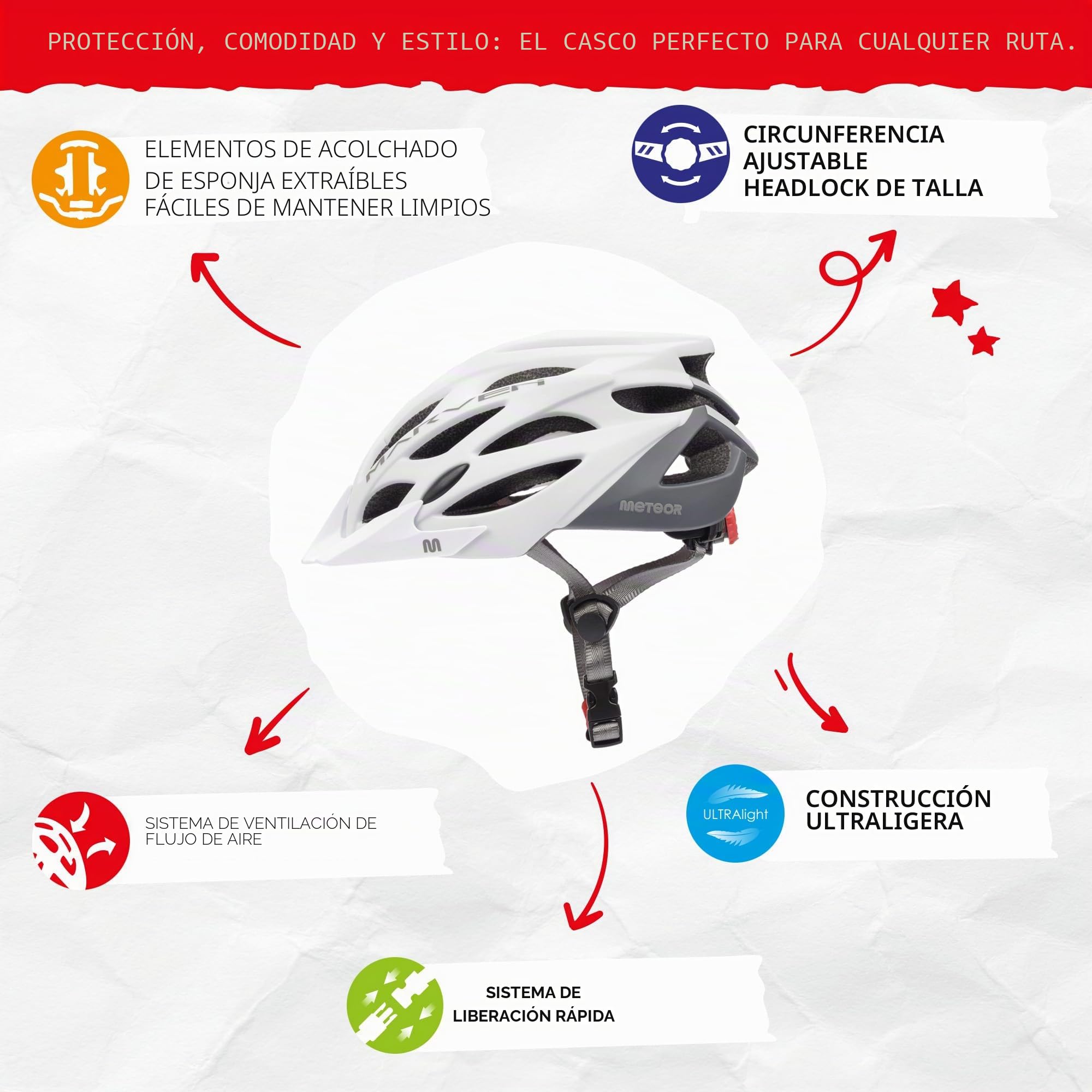 Casco Bicicleta - Helmet Ciclismo para Jóvenes y Adulto - Bicicleta Patineta Skate Patines Monopatines - Bici Accesorios - Marven