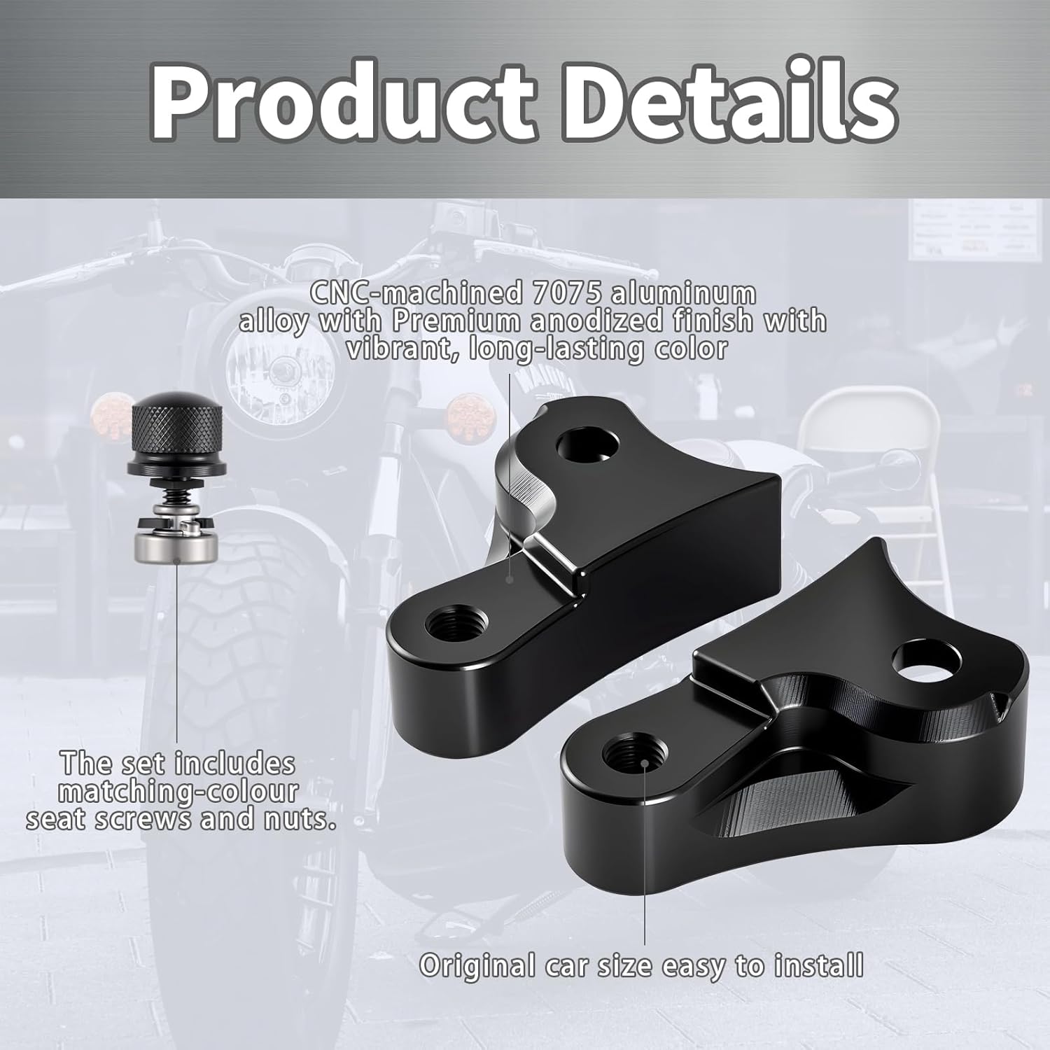 1.5'' Inch Lowering Link Blocks Kit for Harley 2009-2025 Touring Street Glide/Road King/Electra Glide/Road Glide/Ultra Limited/Special/CVO