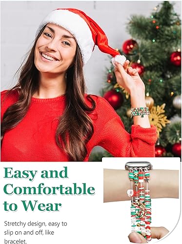 Miniatura 5 de Pulsera de Navidad compatible con Apple Watch Band de 1.496 pulgadas, 1.575 pulgadas, 1.614 pulgadas, 1.654 pulgadas, 1.732 pulgadas, 1.772