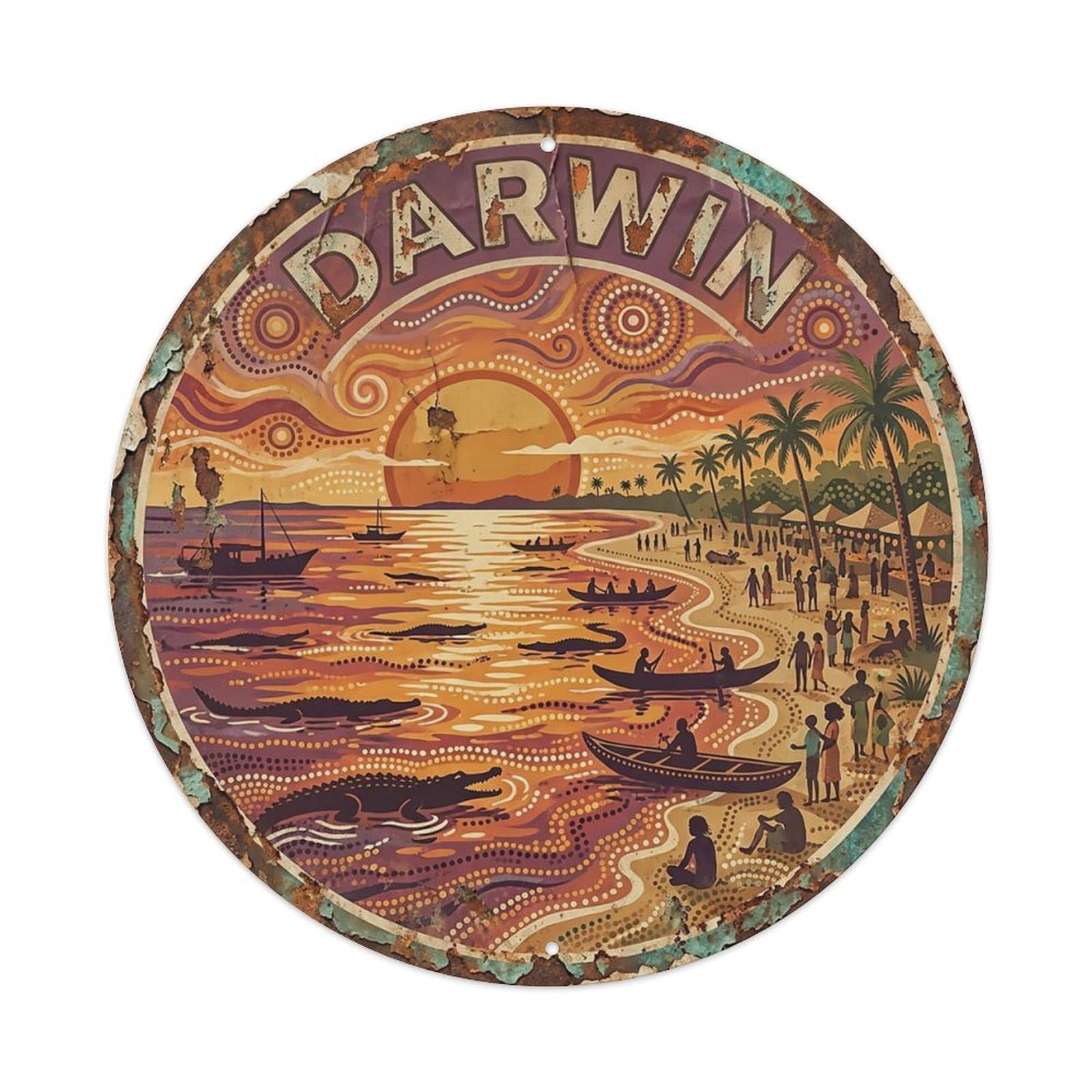 Retro Travel Australia Darwin Metal Tin Sign