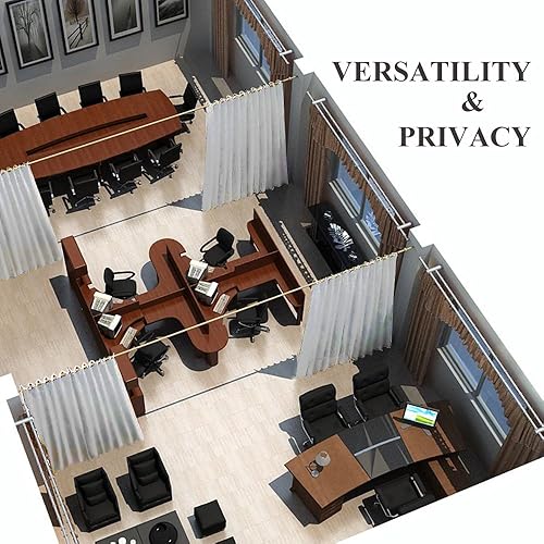 Vista 139 de NICETOWN - Cortina divisora que reduce el ruido para loft, habitación, sótano, hospital, clínica, laboratorio, cubículo, pantalla de privacidad