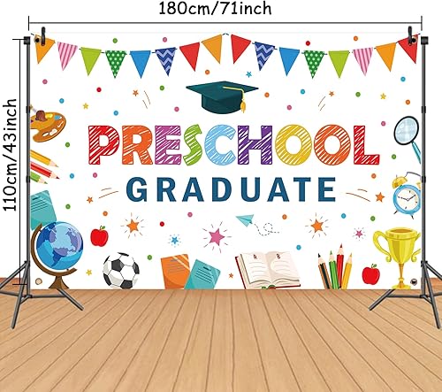 Miniatura 3 de Decoraciones de fiesta de graduación preescolar, telón de fondo para jardín de infantes, pancarta de graduado para niños, prekínder felicitaciones,
