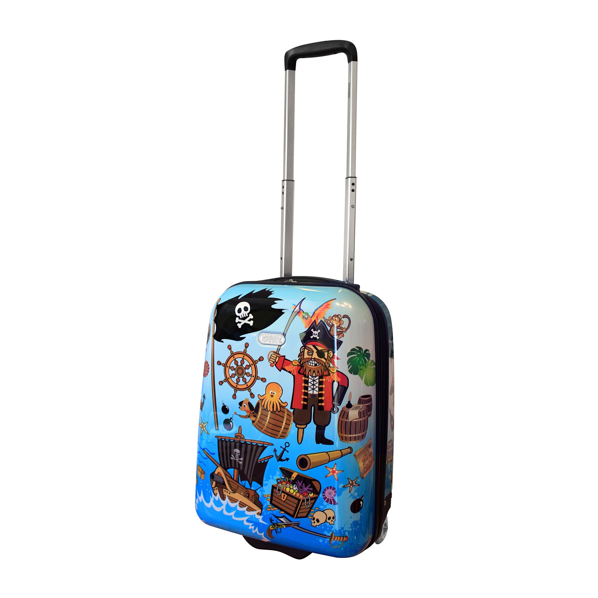 Karry Kinder Kinderkoffer Koffer Reisekoffer Trolley Hartschalen Handgepäck Jungs LED Skater Rollen Pirates Piraten 819