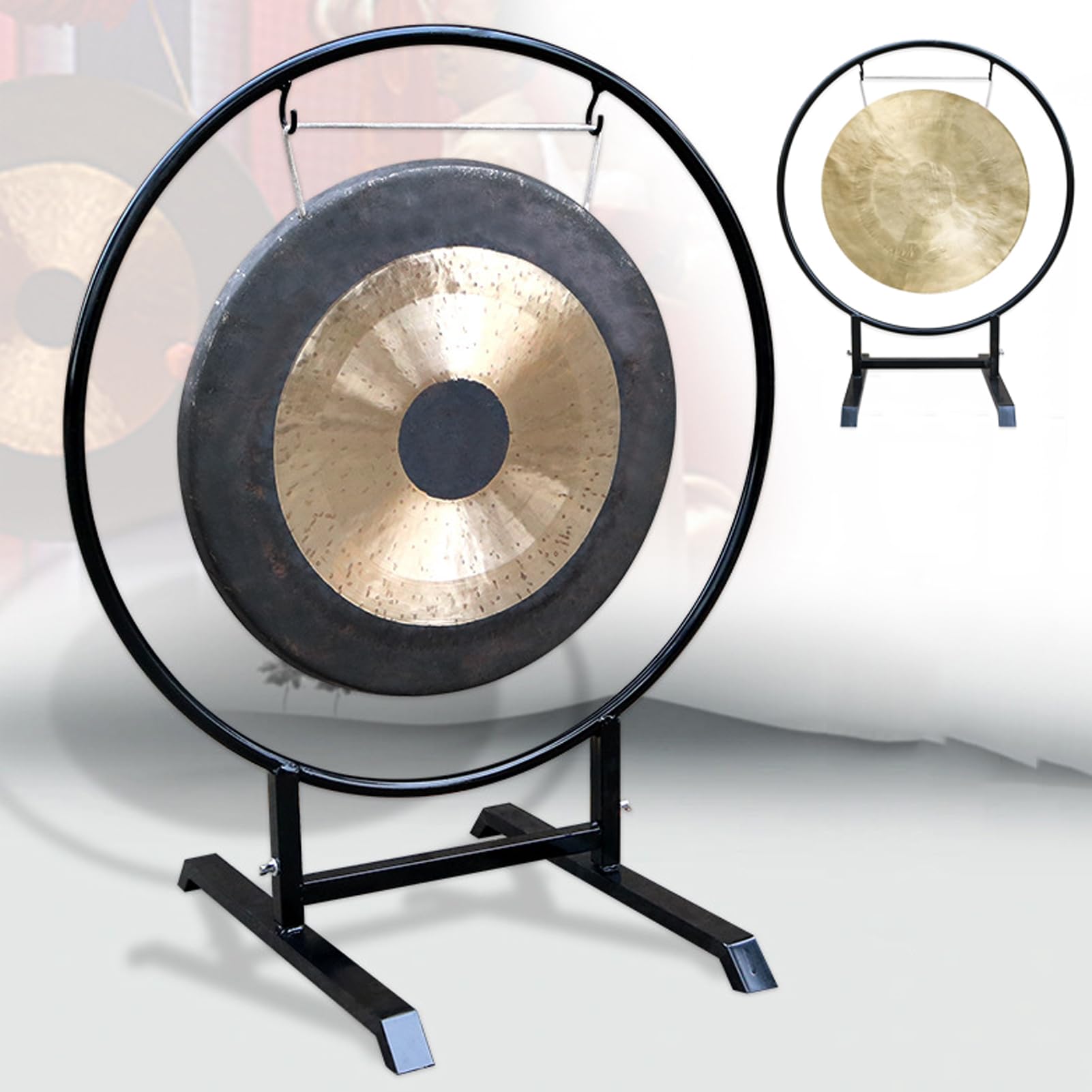 50cm, Soporte de Gong Grande, Estante para Gong, Marco de Gong con Estructura en O, es el Accesorio Gong, Hay Diferentes tamaños para Elegir