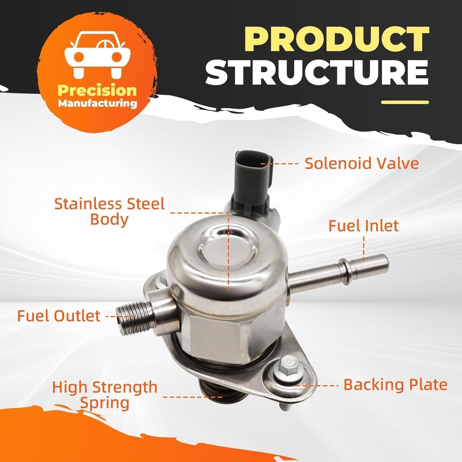 12651170 HM10075 High Pressure Fuel Pump Compatible with Impala 2014-2019 Malibu 2013-2015 Malibu Limited 2016 Regal 2014-2017 L4 2.0L 2.5L Replace 12658481 (Premium Version)