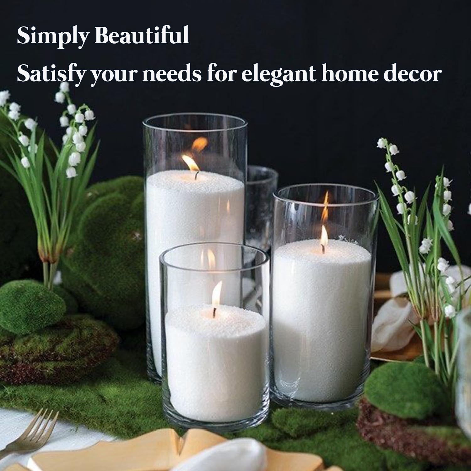 12 Pack Glass Cylinder Vases for Flower 6 Inch Tall Clear Centerpieces Bulk Vase Hurricane Floating Candle Holder for Table Home Decor Floral Shelf Party Dining Wedding Holiday Decoration