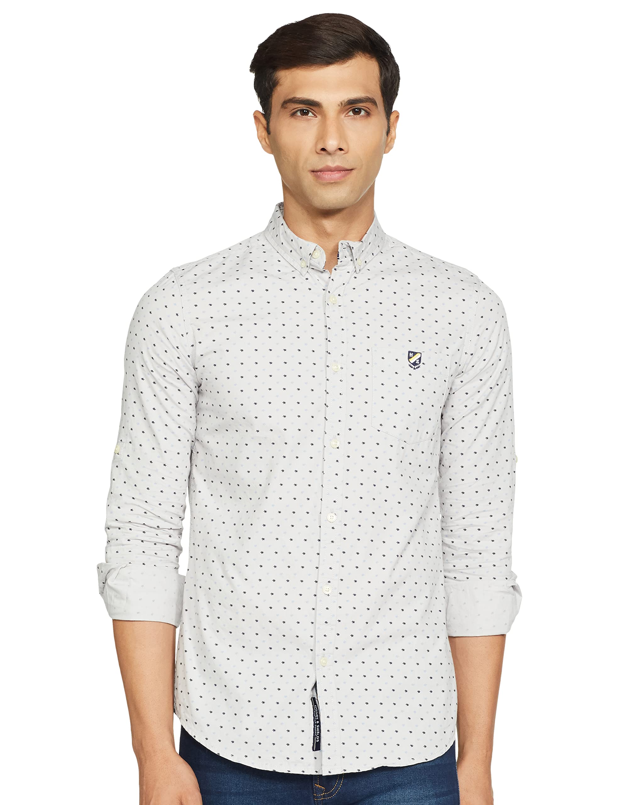 Amazon Brand - House & Shields Men's Printed Regular Fit Casual Shirt