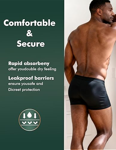 Miniatura 6 de AIRCUTE Washable Absorbency Urinary Incontinence Underwear for Men Bladder Leakage Protection Boxer Briefs, 3 Pack