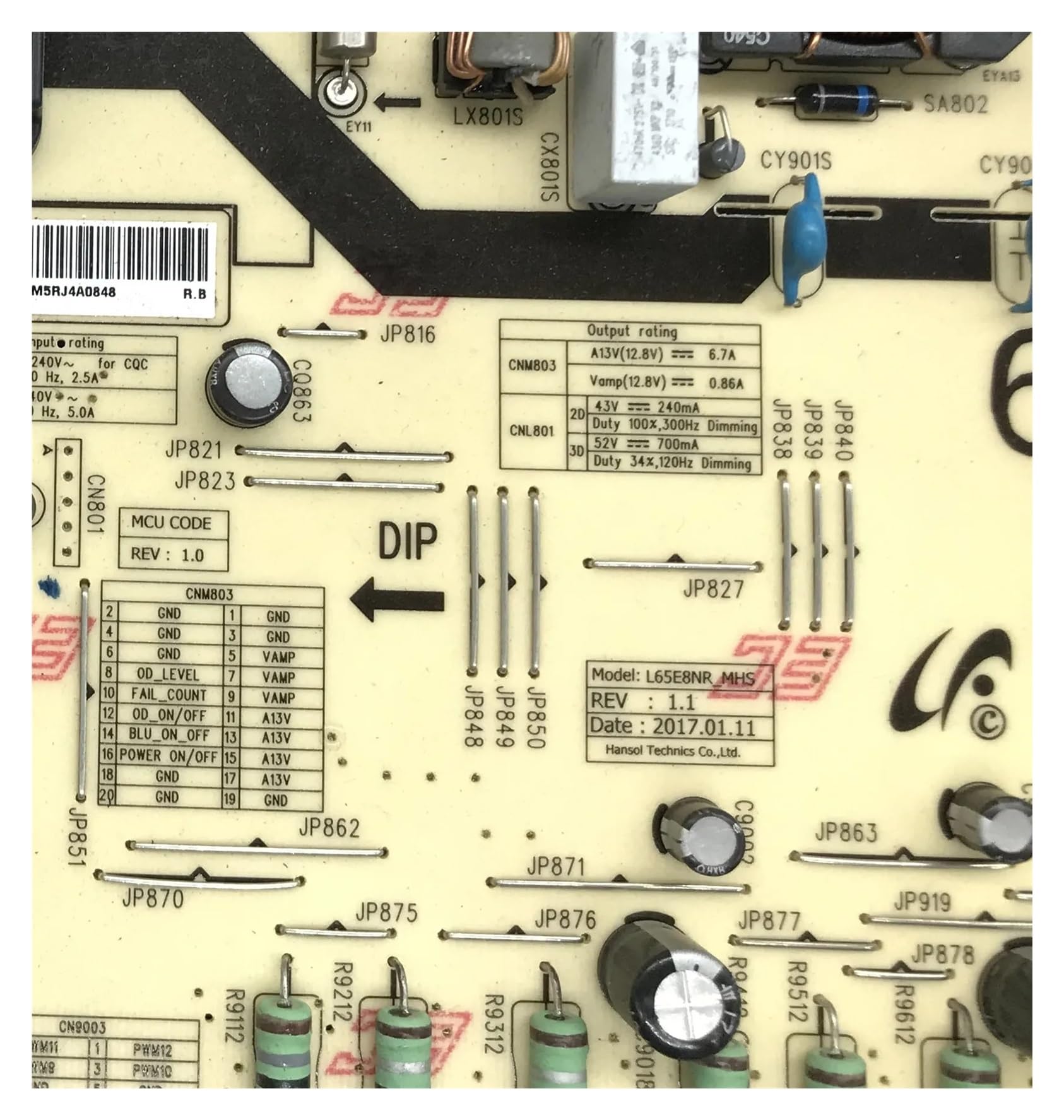 Scheda Di Alimentazione BN44-00912A L65E8NR_MHS, Compatibile Con Scheda Di Alimentazione TV Accessori TV Professionali Scheda Di Alimentazione BN44 00912A.