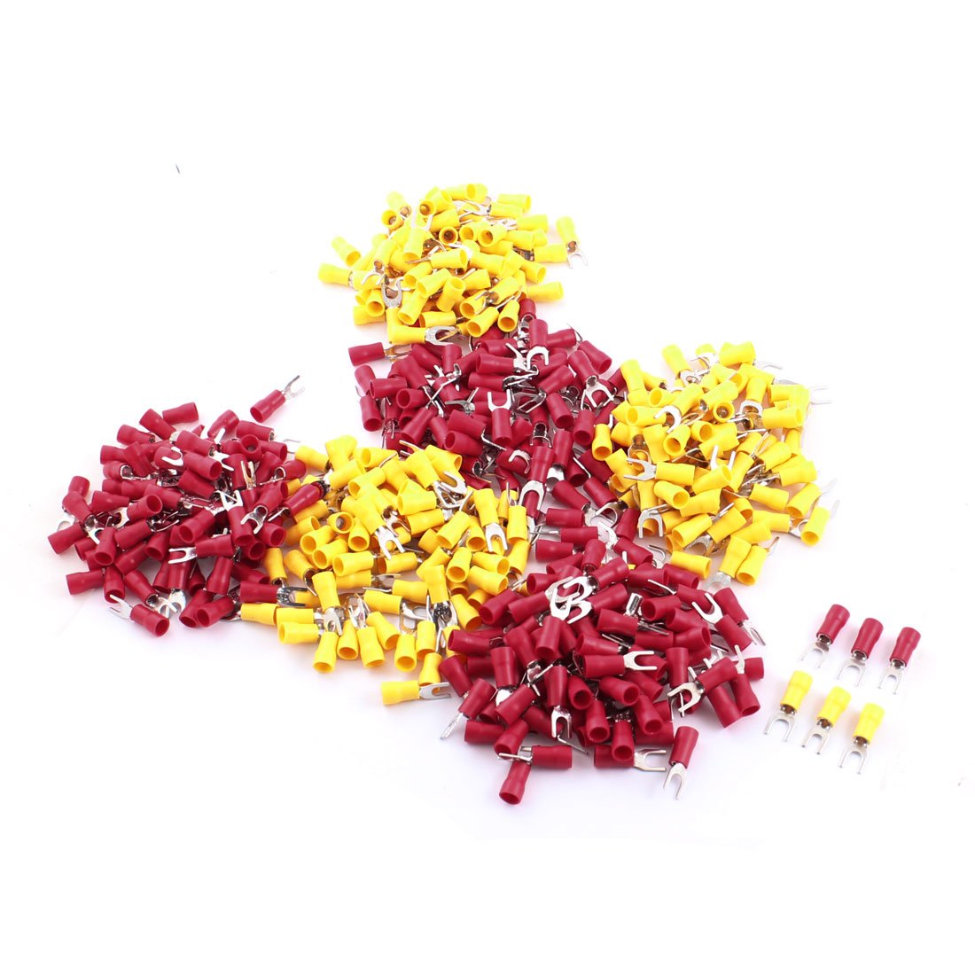 Ruilogod 480Pcs SVS5.5-4+SV5.5-5+SVS5.5-6 48A Insulated Fork Terminal AWG12-10