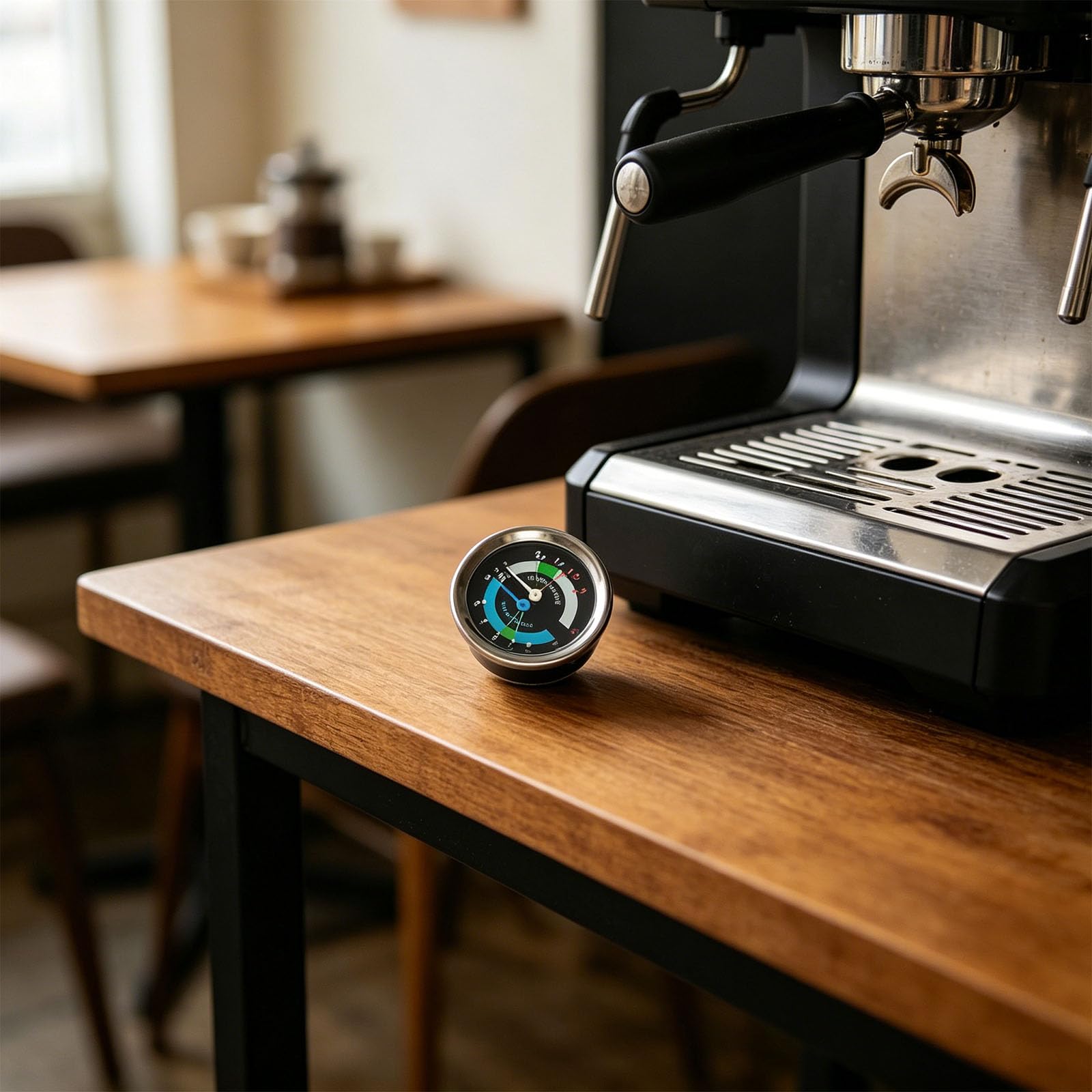 Medidor de presión preciso de máquina de café de doble aguja con 6,45 cm de diámetro y conexión G1/8, medidor de café espresso de moda
