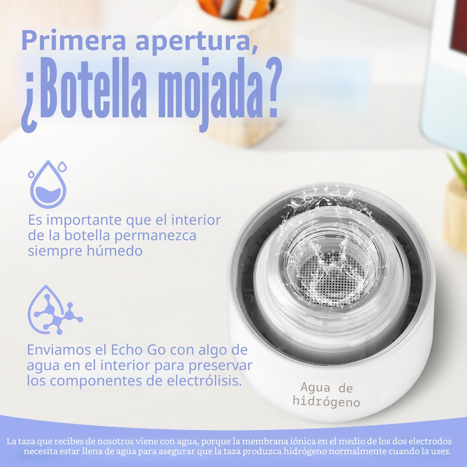 Botella de agua de hidrógeno, generador de botella de agua de hidrógeno, taza de agua portátil rica en H2, tu socio perfecto para un vidrio de estilo de vida consciente de la salud, 380 ml
