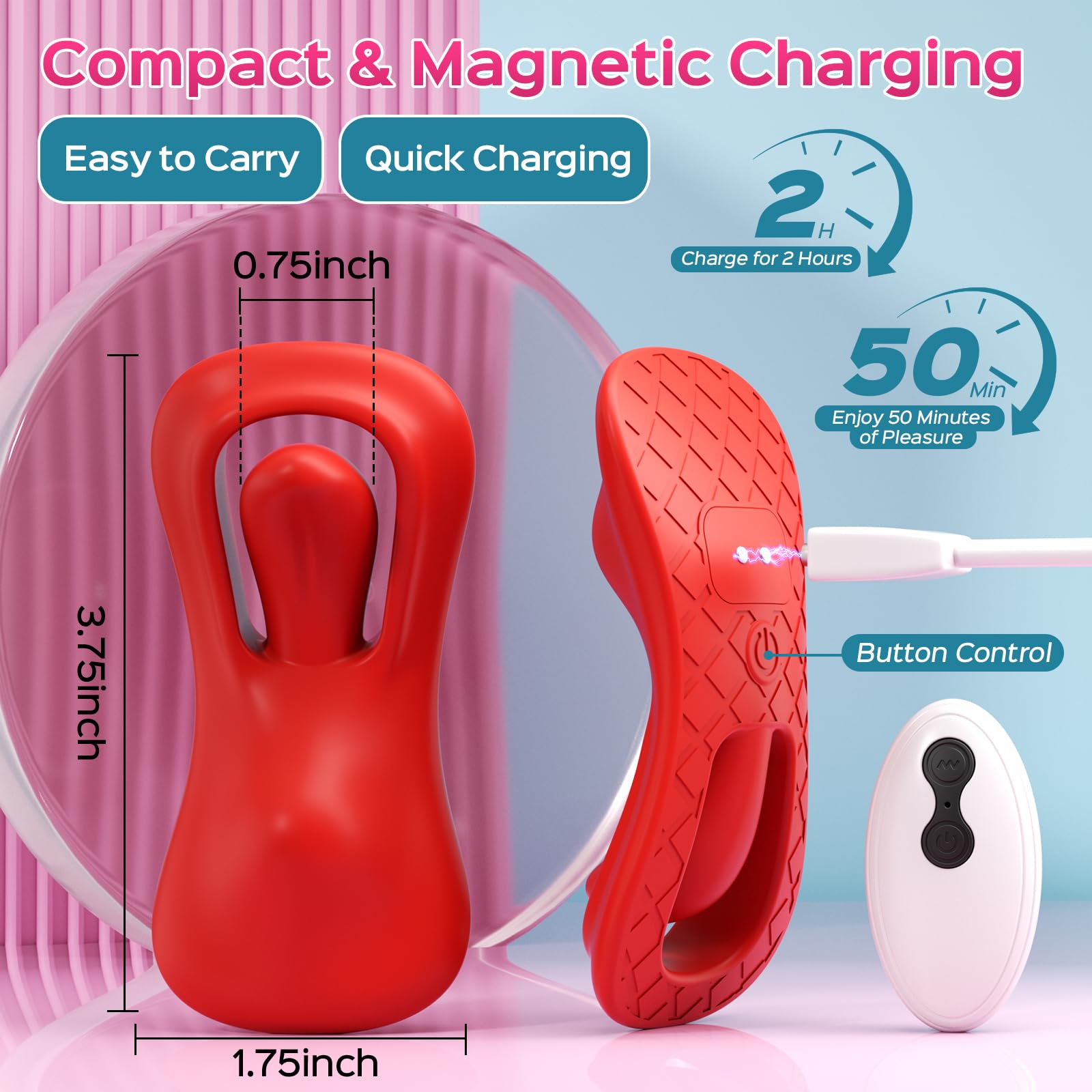 Wearable Vibrator Sex Toys for Women, Remote Control Vibrator with 9 Vibrating Modes, Tongue-Shaped Mini Vibrators Adult Toys, Panties Clitoral Stimulator Pleasure Tools for Female and Couples