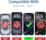 Mothca Full Coverage Matte Screen Protector for iPhone 17/ iPhone 16 Pro Tempered Glass Film, Anti-Glare & Anti-Fingerprint, Case Friendly, Easy Install Bubble Free -Smooth as Silk, 6.3 inch (1 Pack)