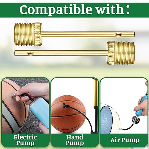Miniatura 5 de Paquete de 20 agujas de bomba de aire resistentes que no se rompen, agujas de inflado de bomba doradas, compatibles con bombas manuales y eléctricas