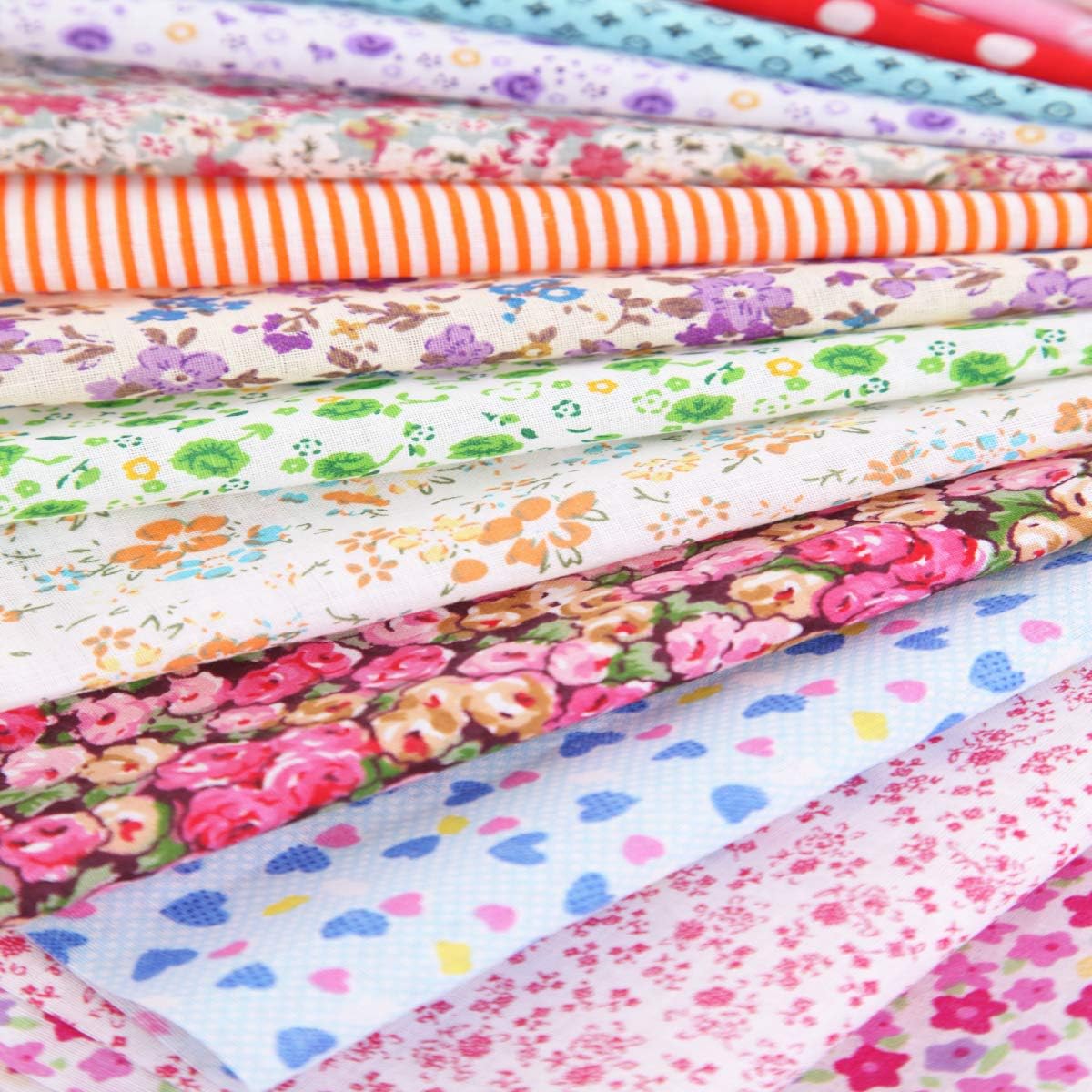 50PCS BcPowr 10" x10" (25cmx25cm) Different Pattern Fabric Patchwork Craft Cotton DIY Sewing Scrapbooking Quilting Dot Pattern