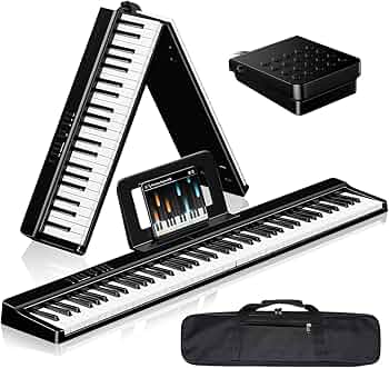 Amazon | 電子ピアノ 88鍵盤 折りたたみ タッチレスポンス鍵盤 4