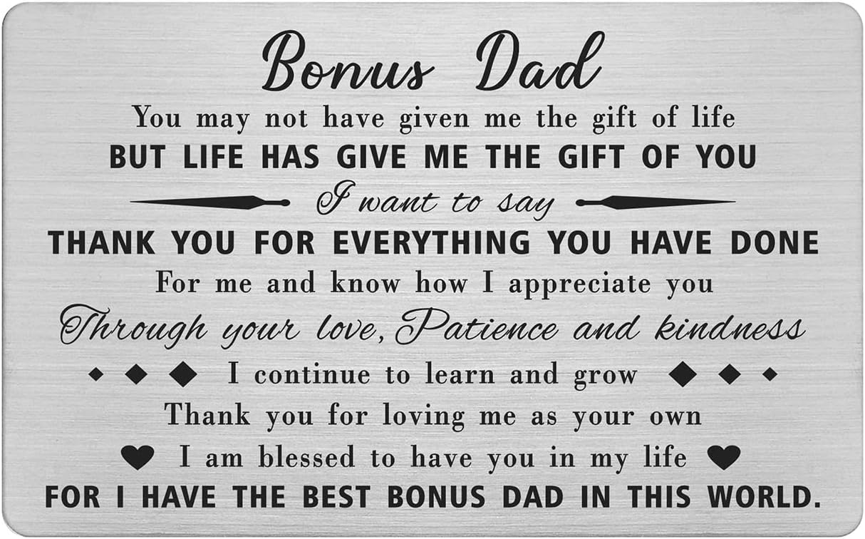 TANWIH Stepdad Bonus Dad Gifts Wallet Card From Daughter Son, Step Dad - View #7