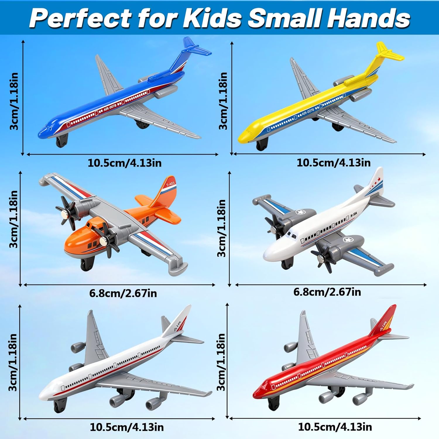 15PCS Airplane Toy Goodie Bag Stuffers, Diecast Toy Airplanes for Boys Age 3 4-7 8-12, Alloy Model/Glider Planes/Airlines Plane Toys Airforce Birthday Gift & Party Favors