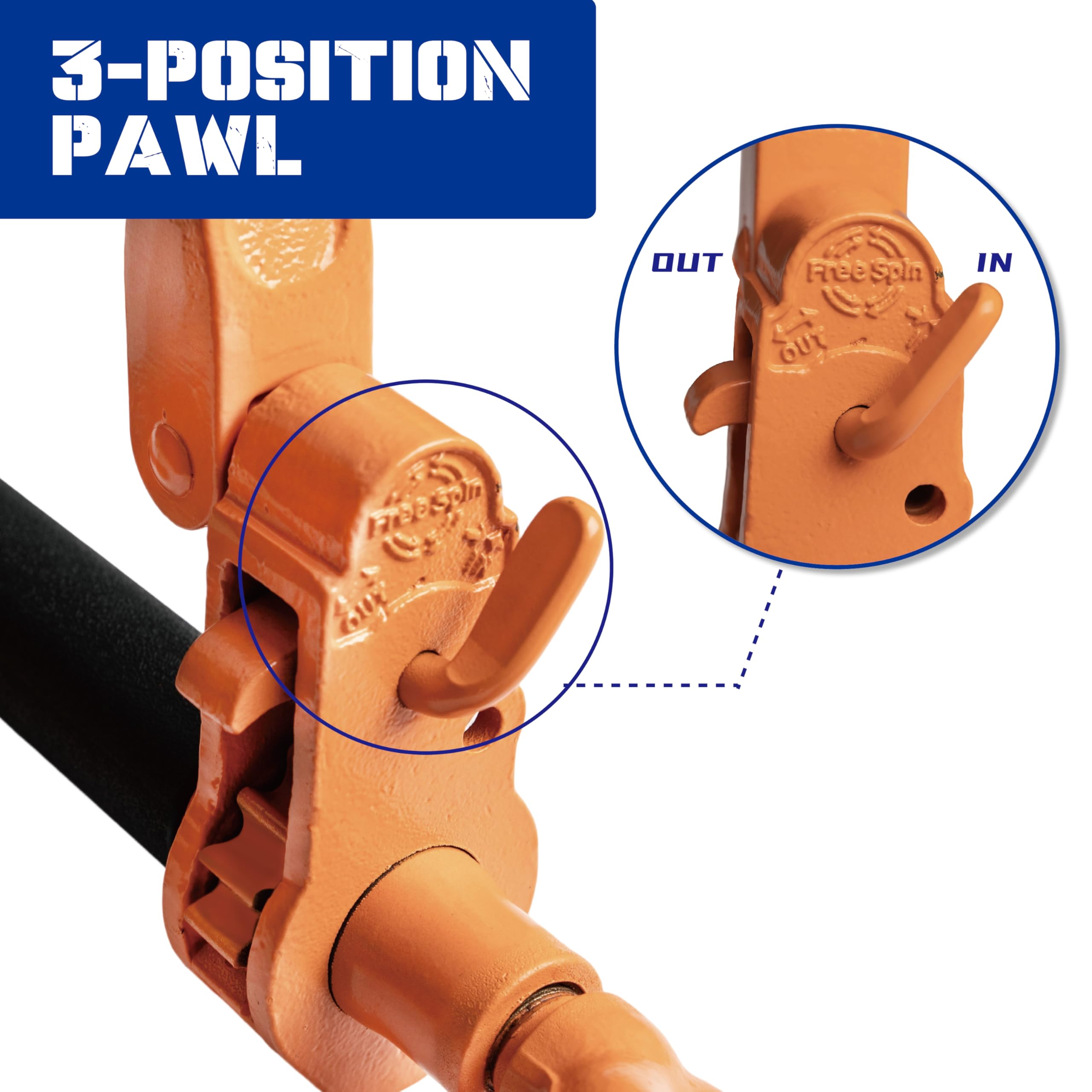 Raccoglitore a cricchetto con catena a cricchetto, confezione da 2 raccoglitori di carico, catena di grado 70 da 1/2" a 5/8", limite di carico di lavoro 3674 kg, resistente raccoglitore a cricchetto