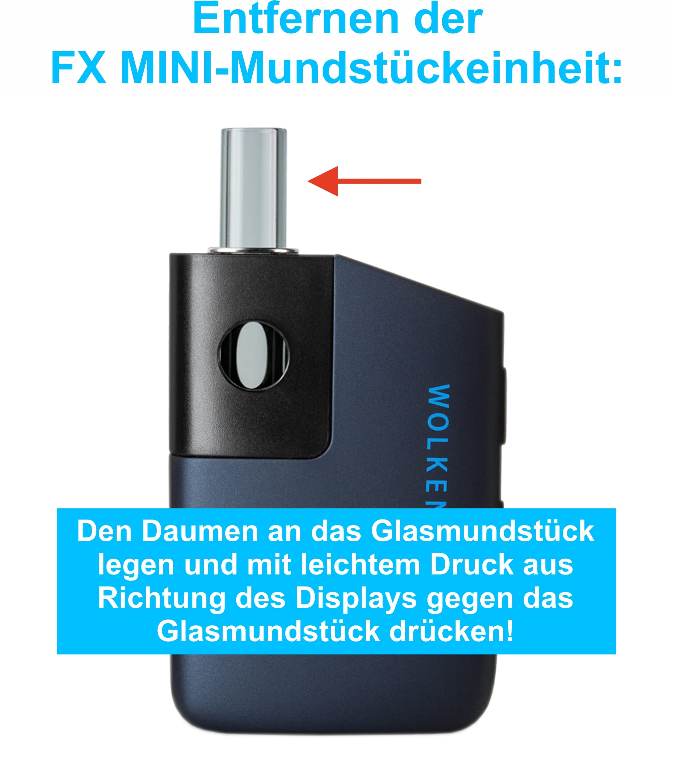 WOLKENKRAFT FX MINI Premium Vaporizer für Kräuter & Extrakte *Nachtblau* | 100% Konvektion | Titankammer | kompakt | starker Dampf | präzise Temperatur | OLED-Display | einstellbarer Timer
