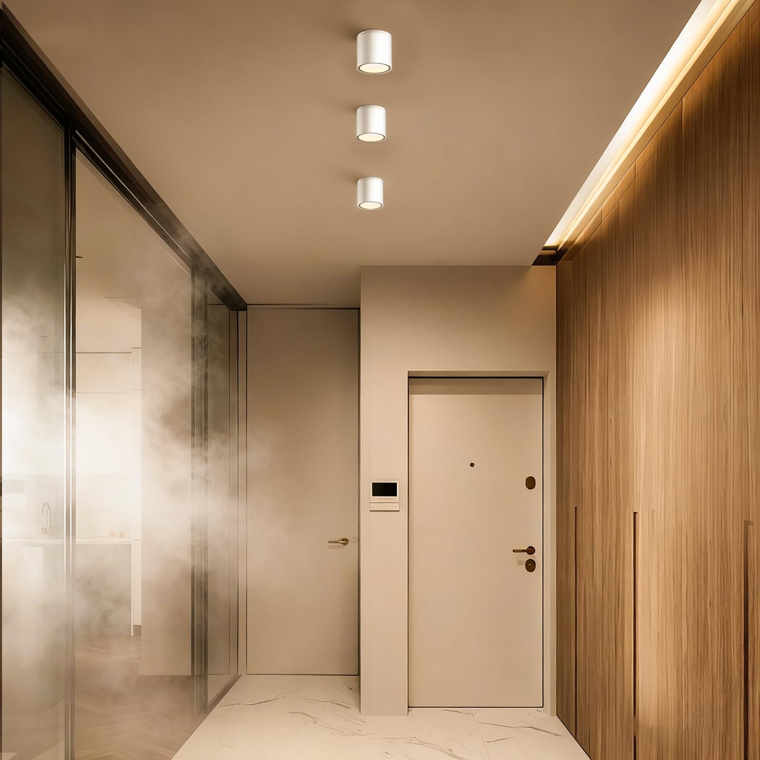EBION 4 Pezzi Faretti Soffitto Plafoniera Faretto Soffitto In Alluminio, IP65 Impermeabile, GU10, Spotlight Per Interno Bagno Cucina Soggiorno Corridoio Ristorante, Bianca (Lampadina Non Inclusa)