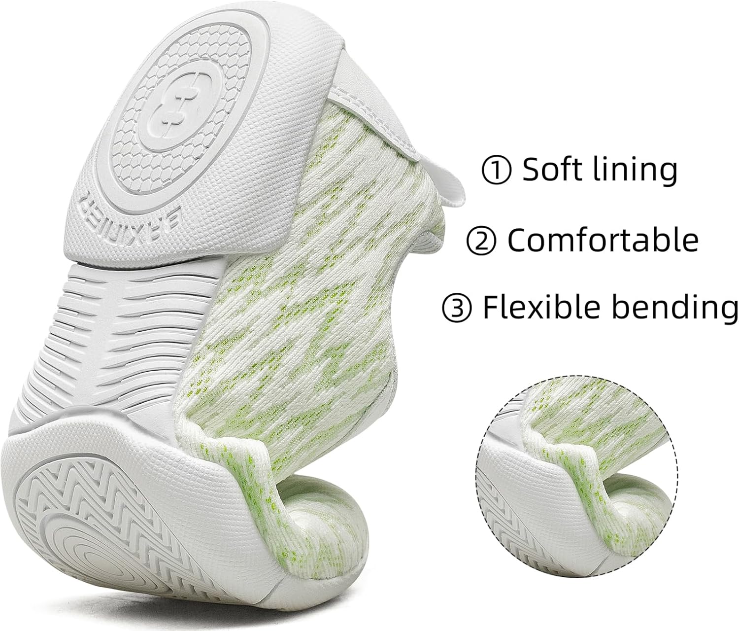 BAXINIER Girls Tennis Shoes Lightweight Lace-Up Kids Sneakers for Cheerleading, Running, Walking (Little Kid/Big Kid)