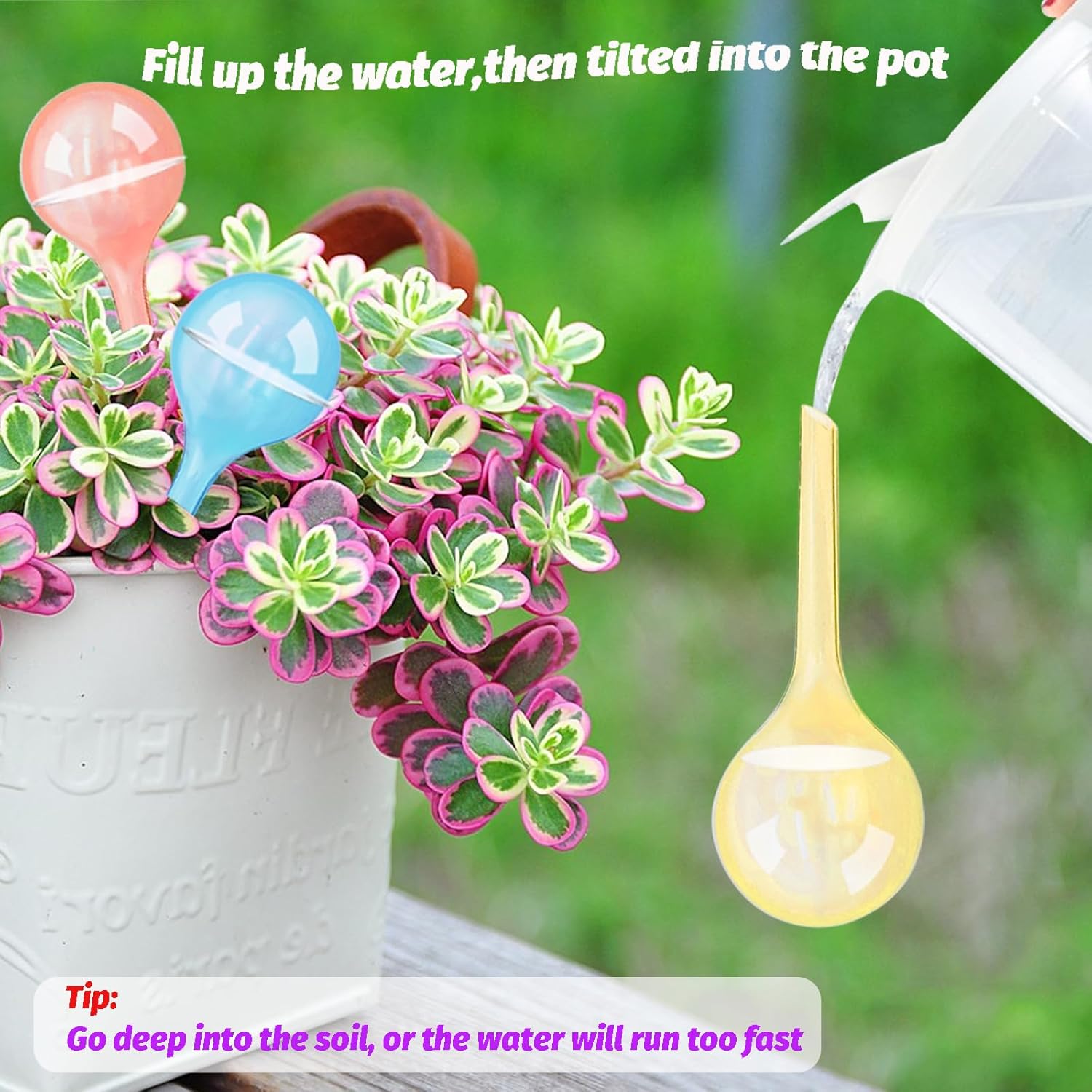 20 Pcs Plastic Plant Watering Globes,Self Watering Bulbs Ball,Garden Flower Water Automatic Device for Plant Indoor Outdoor,10 Colors,Small
