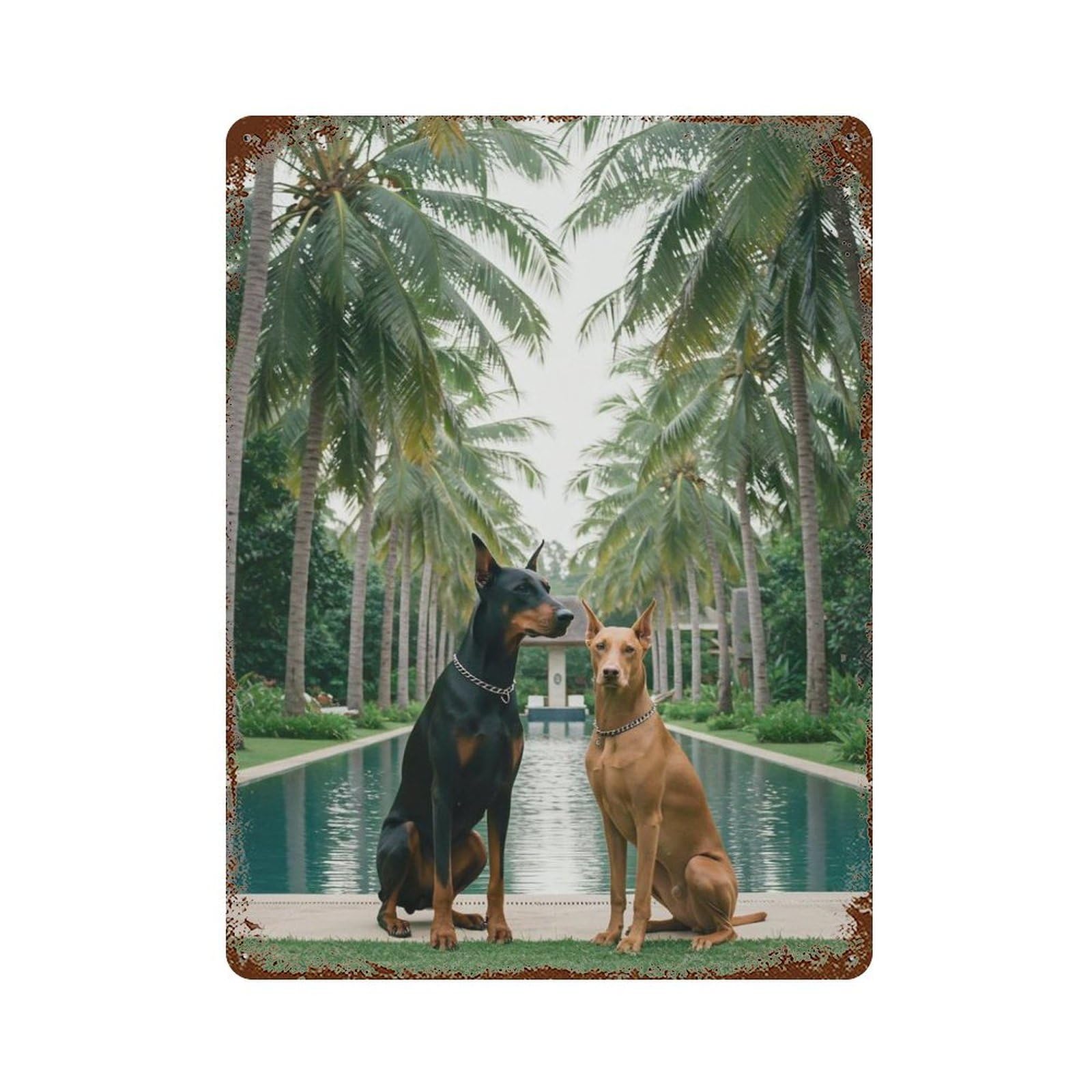 xiaoxiaoshen Doberman Pinscher Wall Decor Art Metal Tin Poster Modern Home Decor Art Home Bar Shop Decorations Vintage Sign 40x30cm
