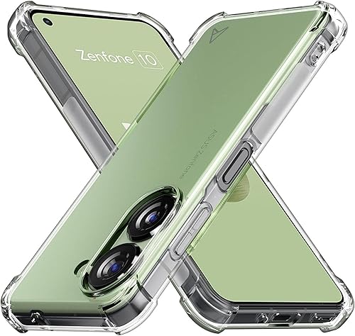 Miniatura 1 de Funda diseñada para Asus Zenfone 10, esquinas reforzadas transparentes transparentes de poliuretano termoplástico (TPU) con absorción de golpes