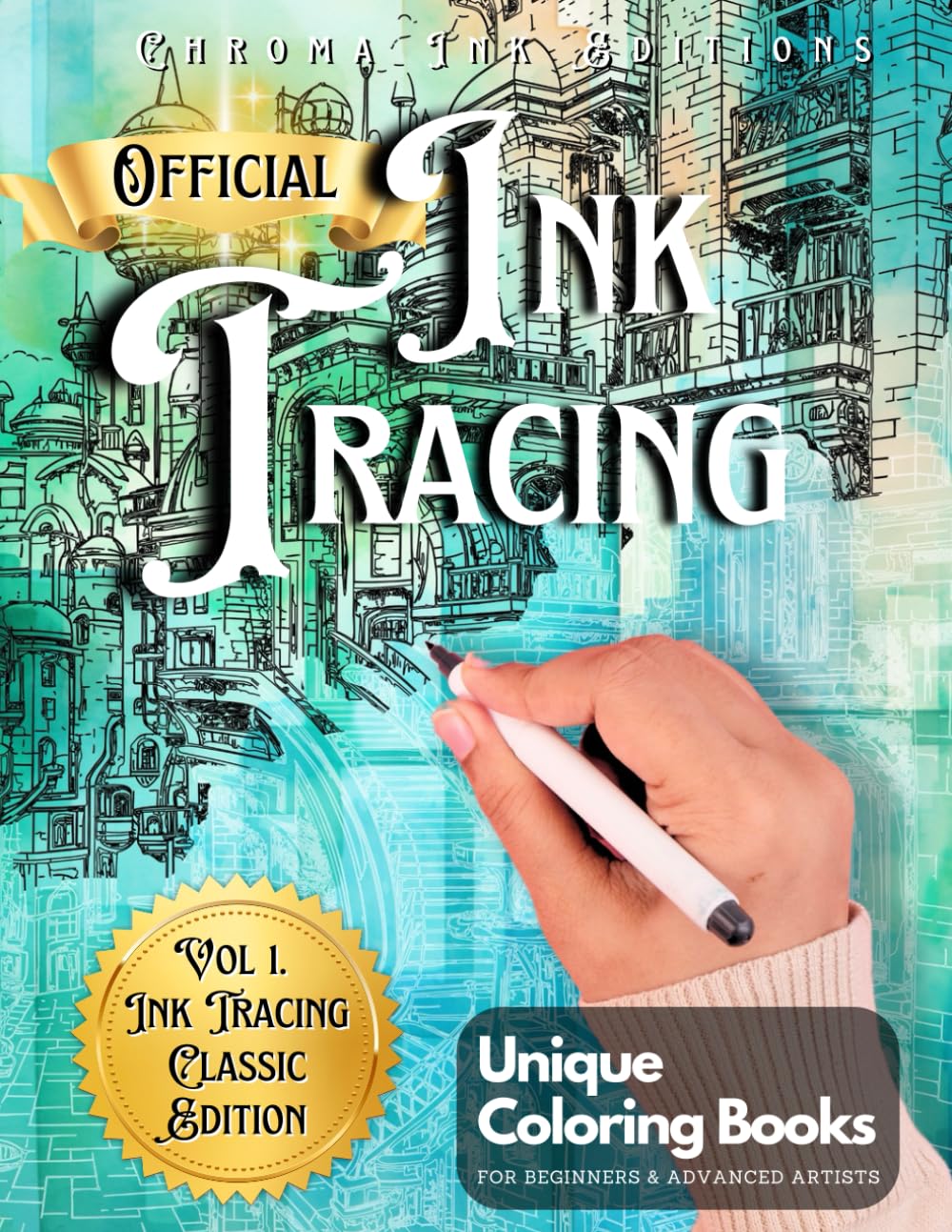 Ink Tracing Coloring Book, Follow the White Lines to Reveal a Unique City. A New Concept for the Reverse Coloring Book: Pen and Ink Art, Fantasy ... Book for All Ages. Architecture Color Book Paperback – 4 Sept. 2023