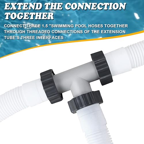 Miniatura 4 de Conector de manguera de bomba de filtro, adaptador de manguera de piscina de 1.5 a 1.5 pulgadas para bombas de filtro y manguera de piscina sobre el