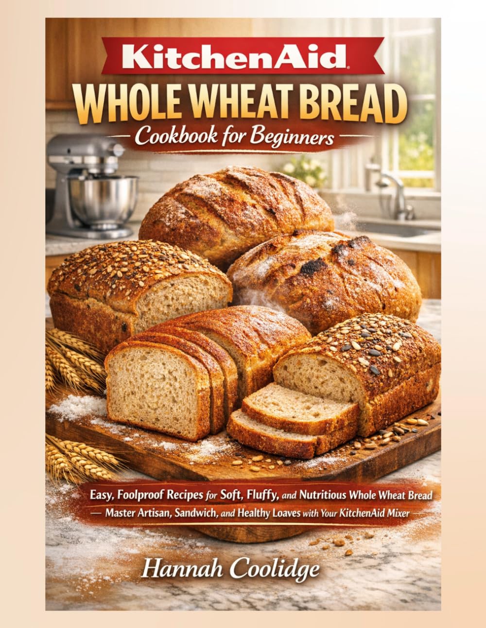 KitchenAid Whole Wheat Bread Cookbook for Beginners: Easy, Foolproof Recipes for Soft, Fluffy, and Nutritious Whole Wheat Bread — Master Artisan, ... and Healthy Loaves with Your KitchenAid Mixer
